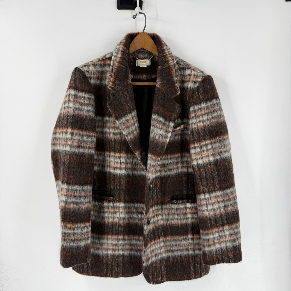 Maeve Anthropologie Plaid Blazer Coat Brown Small Wool Blend Academia Preppy